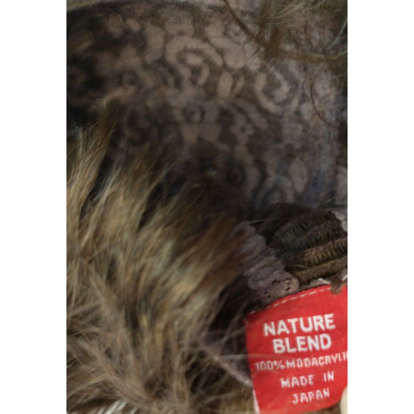 Brunette brown Auburn Red Shag short hair modacrylic Wig Nature Blend with stand - Picture 5 of 6